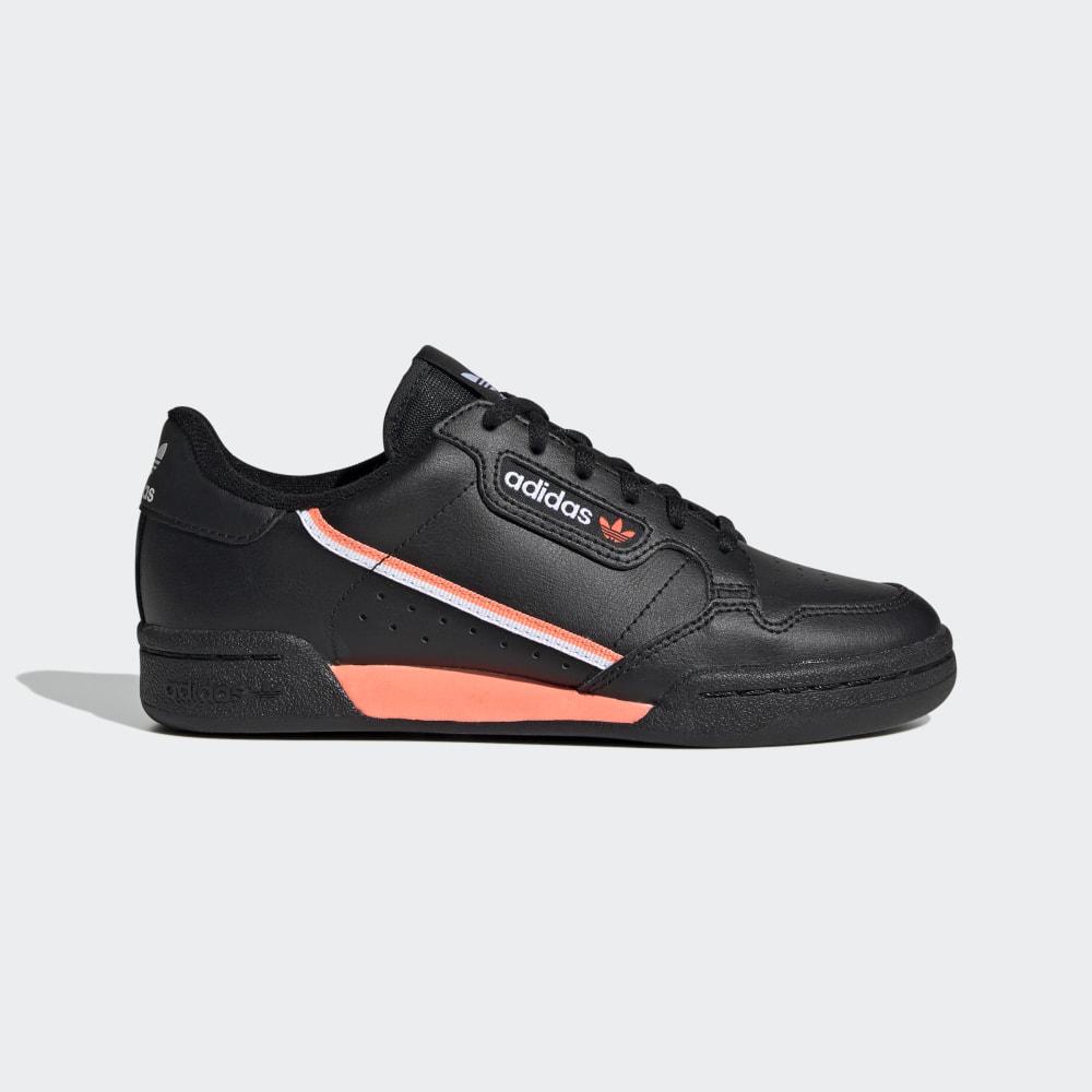 Adidas Boys' Continental 80 Originals Shoes Black/Coral/White Ireland EG6821